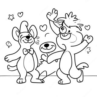 Bluey Y Amigos Bailando Para Colorear 1370-439