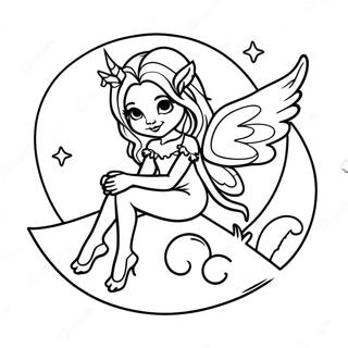 Pagina Para Colorear De La Hada Oscura Gotica Sentada En Una Luna 137109-68746