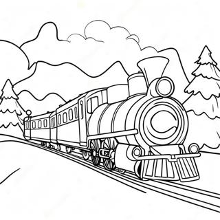 Pagina Para Colorear De Un Tren Navideno Festivo 137158-68774