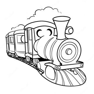 Pagina Para Colorear De Un Lindo Tren Navideno Con Santa 137160-68782