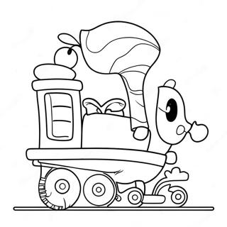 Pagina Para Colorear De Un Lindo Tren Navideno Con Santa 137160-68784