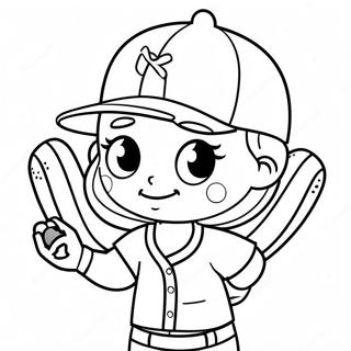 Pagina Para Colorear De Jugadora De Softbol Linda 137312-68895