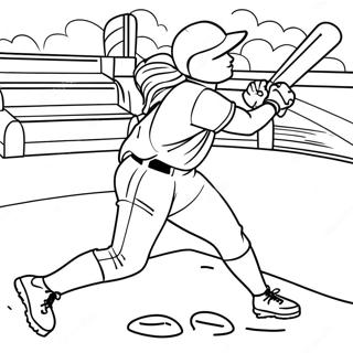 Pagina Para Colorear De Juego De Softbol Emocionante 137314-68902