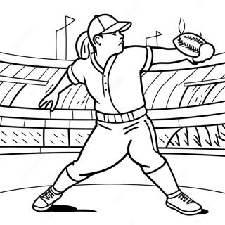 Pagina Para Colorear De Lanzador De Softball En Accion 137315 68906