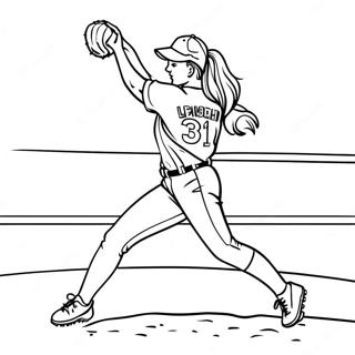 Pagina Para Colorear De Lanzador De Softball En Accion 137315 68907