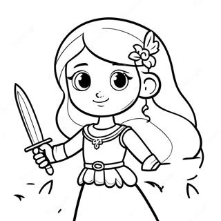 Pagina Para Colorear De Chica De Fantasia Valiente Con Espada 137338-68920