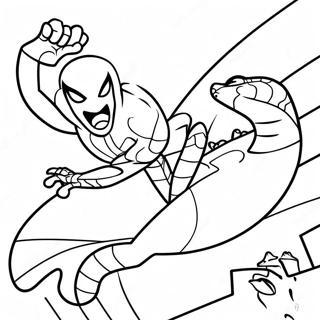 Pagina Para Colorear De Spiderman Vs Lagartija En Accion 137619-69134