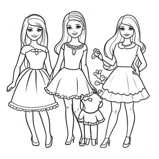 Pagina Para Colorear De La Muneca Barbie Con Amigos 137750 69245