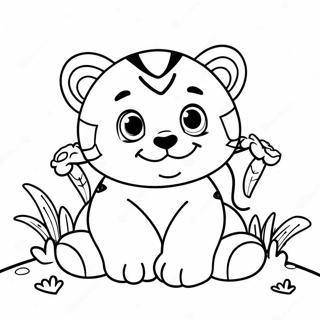 Pagina Para Colorear De Un Lindo Tigre Bebe Jugando 137978 69415