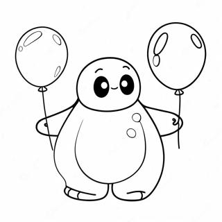 Pagina Para Colorear De Baymax Adorable Con Globo 138439-69773