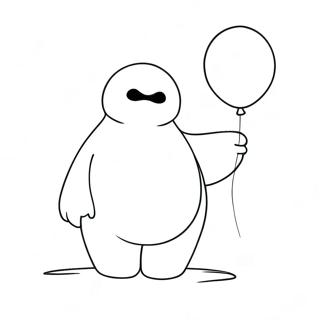 Pagina Para Colorear De Baymax Adorable Con Globo 138439-69774