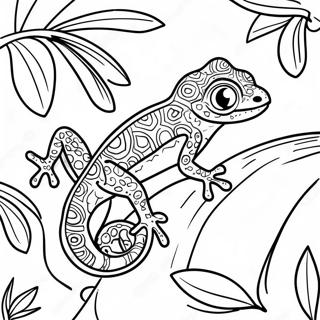 Pagina Para Colorear De Gecko Colorido En La Jungla 138515-69834