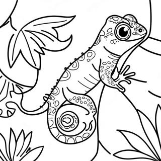 Pagina Para Colorear De Gecko Colorido En La Jungla 138515-69835