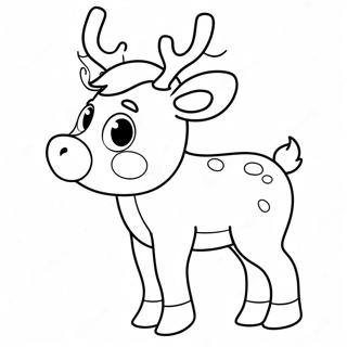 Pagina Para Colorear De Reno Navideno Lindo 138541 69856