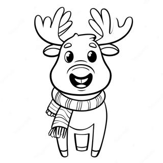 Pagina Para Colorear De Reno Jugueton Con Bufanda 138542 69857