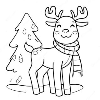 Pagina Para Colorear De Reno Jugueton Con Bufanda 138542 69859