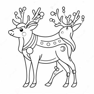 Pagina Para Colorear De Reno Festivo Con Luces Navidenas 138543-69862