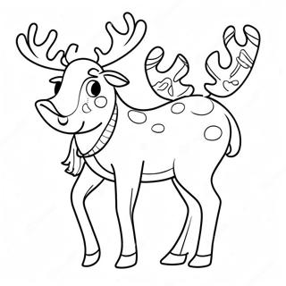 Pagina Para Colorear De Reno Festivo Con Luces Navidenas 138543-69864