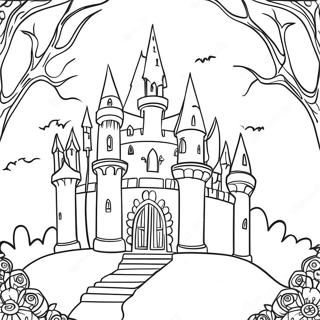 Pagina Para Colorear De Un Castillo Gotico Espeluznante 138719-69992