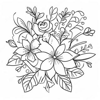 Hermoso Ramo De Boda Para Colorear 13875 3036