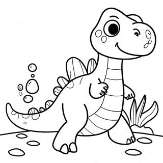 Pagina Para Colorear De Dinosaurio Acuatico Amigable 138796-70055