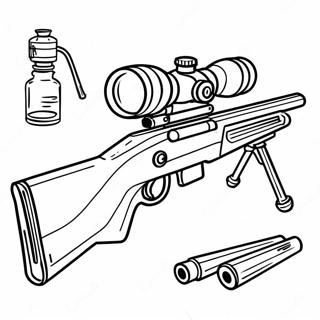 Pagina Para Colorear De Rifle De Francotirador Realista 138822-70074