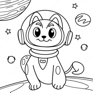 Gato Espacial Páginas Para Colorear