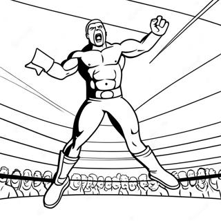 Pagina Para Colorear Del Luchador De La Wwe Saltando Sobre El Oponente 138949-70174