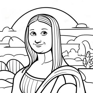 Pagina Para Colorear De La Mona Lisa Sonriendo De Leonardo Da Vinci 139103-70293