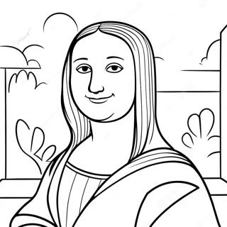 Pagina Para Colorear De La Mona Lisa Sonriendo De Leonardo Da Vinci 139103-70294