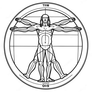 Pagina Para Colorear Del Hombre De Vitruvio Con Anatomia Detallada 139105 70301