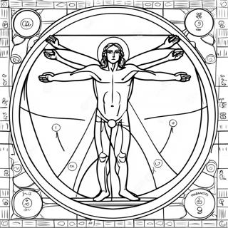 Pagina Para Colorear Del Hombre De Vitruvio Con Anatomia Detallada 139105 70302