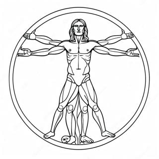 Pagina Para Colorear Del Hombre De Vitruvio Con Anatomia Detallada 139105 70304