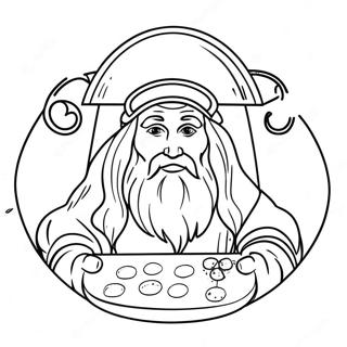 Pagina Para Colorear De La Paleta De Pintura De Leonardo Da Vinci 139106 70305