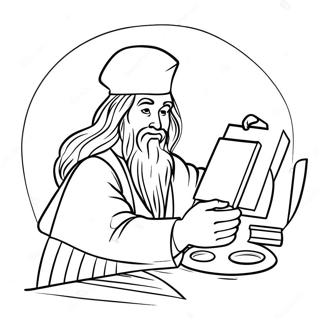 Pagina Para Colorear De La Paleta De Pintura De Leonardo Da Vinci 139106 70307