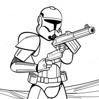 Pagina Para Colorear Del Clon Trooper De Fase 2 Con Blaster 139183 70365