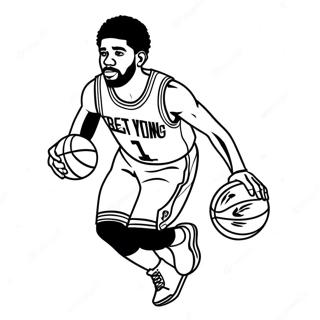 Pagina Para Colorear De Kyrie Irving Driblando Baloncesto 139232-70394