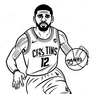 Pagina Para Colorear De Kyrie Irving Driblando Baloncesto 139232-70396