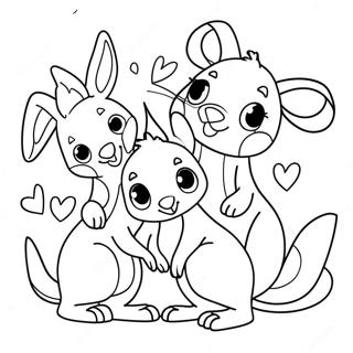 Pagina Para Colorear De Un Canguro Y Sus Amigos Lindos 139310 70460