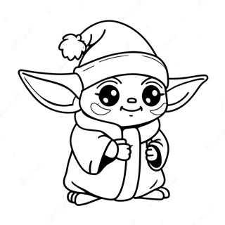 Pagina Para Colorear De Baby Yoda Lindo Con Gorro De Santa 139640-70713