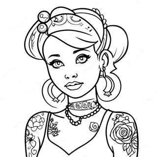 Pagina Para Colorear De Princesa Disney Punk Con Tatuajes 139666-70733