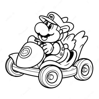 Pagina Para Colorear De Mario Kart Bowser En Un Kart 14620-3189