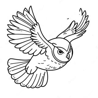 Pagina Para Colorear De Un Buho Majestuoso En Vuelo 14709 3223