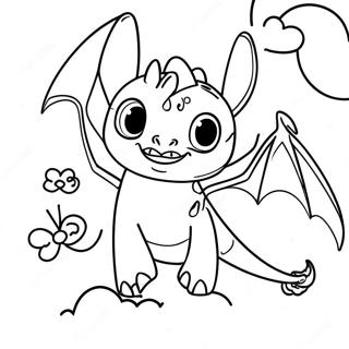 Pagina Para Colorear De Toothless Volando En El Cielo 15348-3348