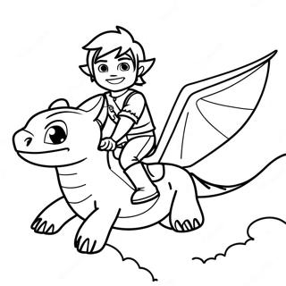 Pagina Para Colorear De Hiccup Montando A Toothless 15349-3350