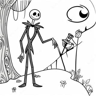 Pagina Para Colorear De Jack Skellington En La Espeluznante Luz De La Luna 15525-3385