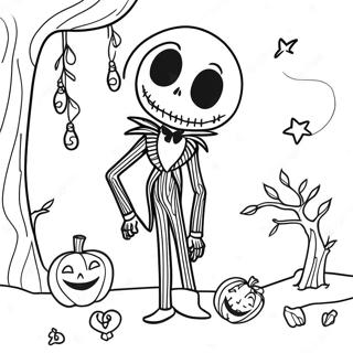 Pagina Para Colorear De Jack Skellington En La Espeluznante Luz De La Luna 15525-3386