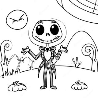 Pagina Para Colorear De Jack Skellington En La Espeluznante Luz De La Luna 15525-3388