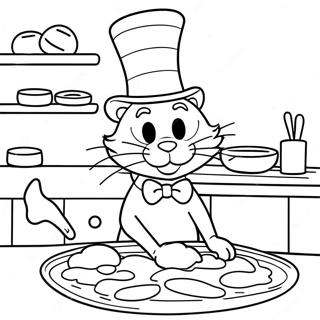 Gato En El Sombrero Horneando Galletas Para Colorear 15713-3444