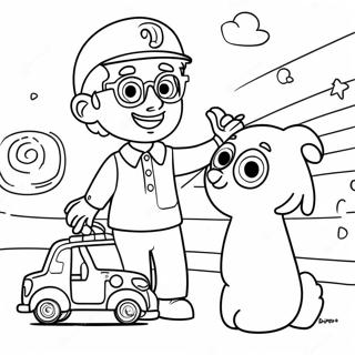 Blippi Jugando Con Amigos Pagina Para Colorear 16260-3546